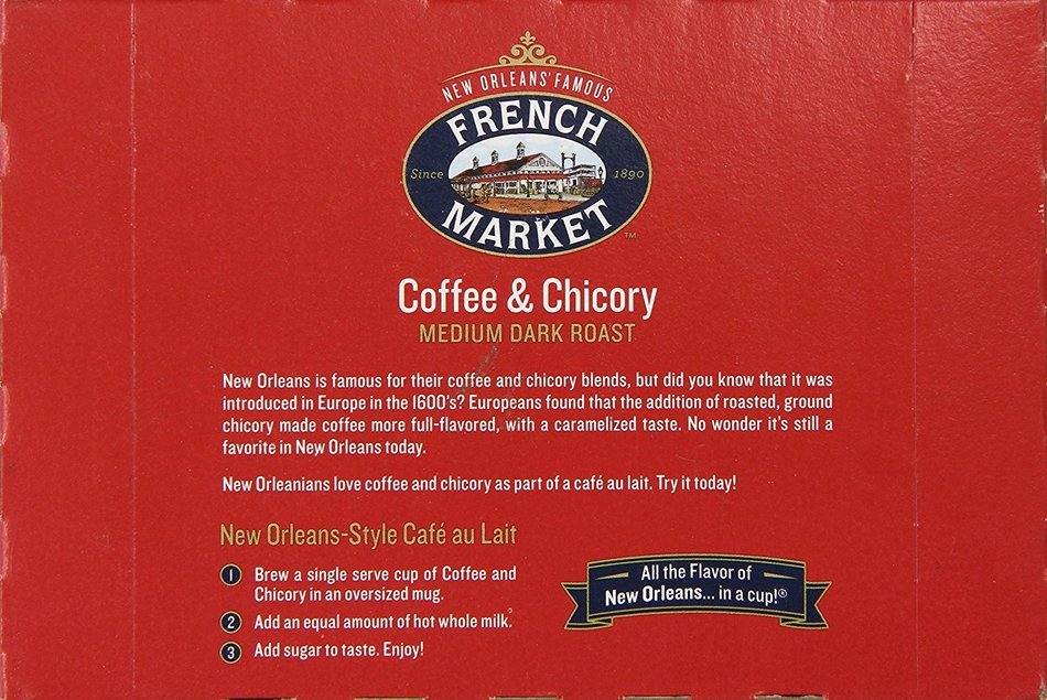 French Market Coffee Single Serve Cups, Medium-Dark Roast With Chicory, 12 count N7