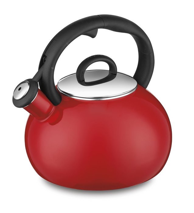 Cuisinart CTK-EOS17R Aura Enamel-on-Steel Stovetop Teakettle, Red N6