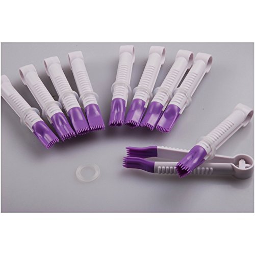 Fat Daddio's Fondant Crimper Set Small Adjustable w/ Silicone Ring 10 pc Set