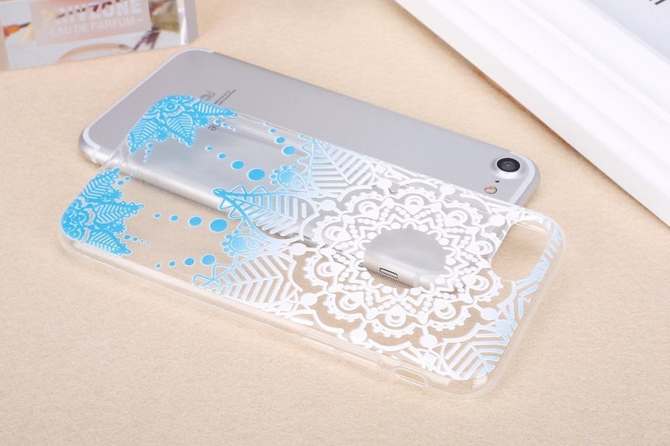 iPhone 7 Case, PHEZEN Henna Mandala Floral Design [Scratch Resistant] Clear TPU Bumper Case Soft Rubber Gel Silicone... N20