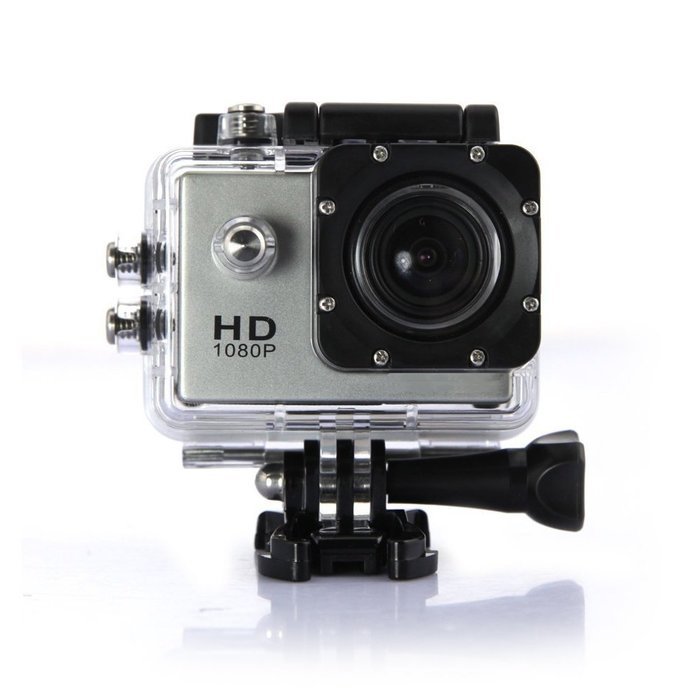 Mira-Tech Waterproof Action Camera 12MP 1080P HD with 2 Batteries and Free Accessories Kit (Silver) N5