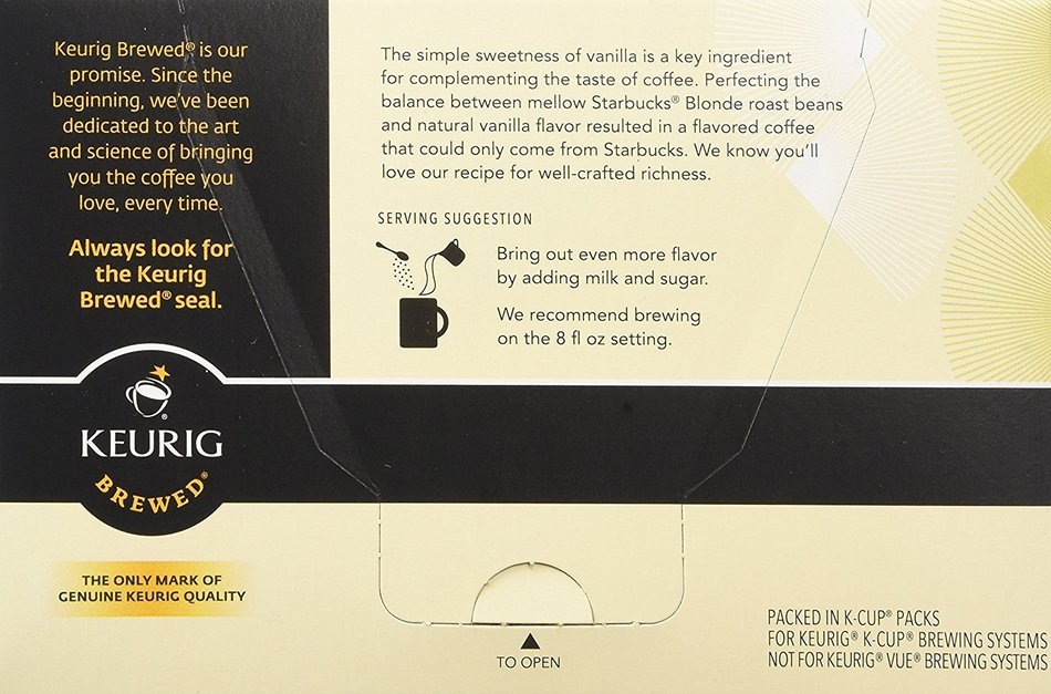 Starbucks Vanilla, K-Cup for Keurig Brewers, 60 Count N2