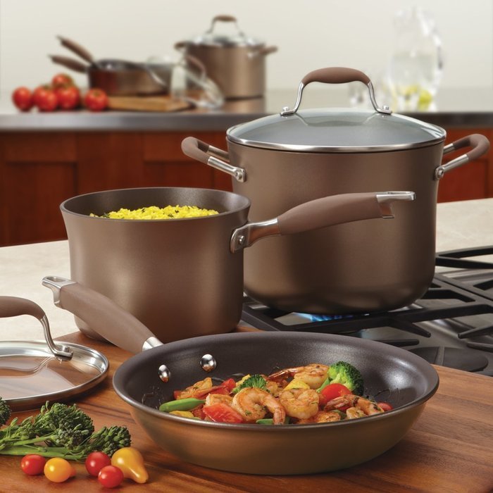 Anolon Advanced Bronze Hard Anodized Nonstick 3.5-Quart Covered Chef's Casserole N4