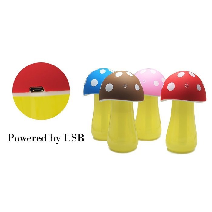 Fasthorse Mushroom Lamp Humidifier Portable USB Aromatherapy Aroma Diffuser for Office Home Travel (Pink) N20