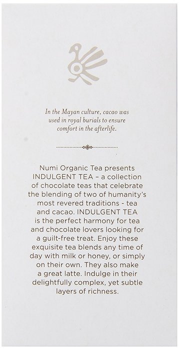 Numi Organic Indulgent Tea, Chocolate Rooibos, Caffeine Free Herbal Teasan, 12 Count Tea Bags (Pack of 3) N26