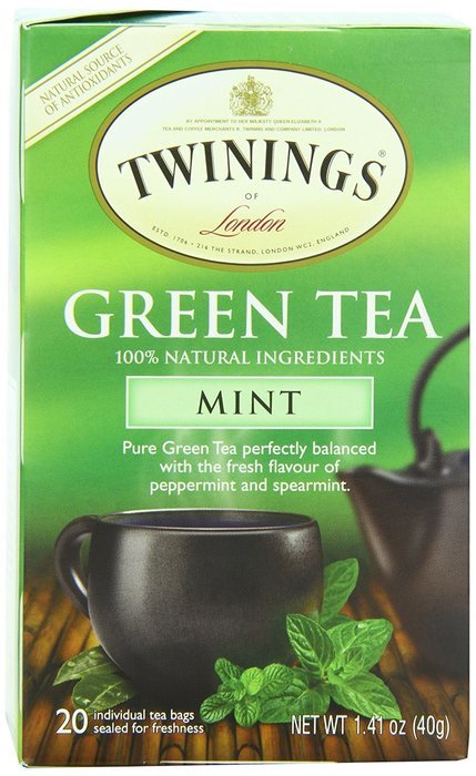Twinings Green Tea, Mint, 20 Count Bagged Tea (6 Pack) N6