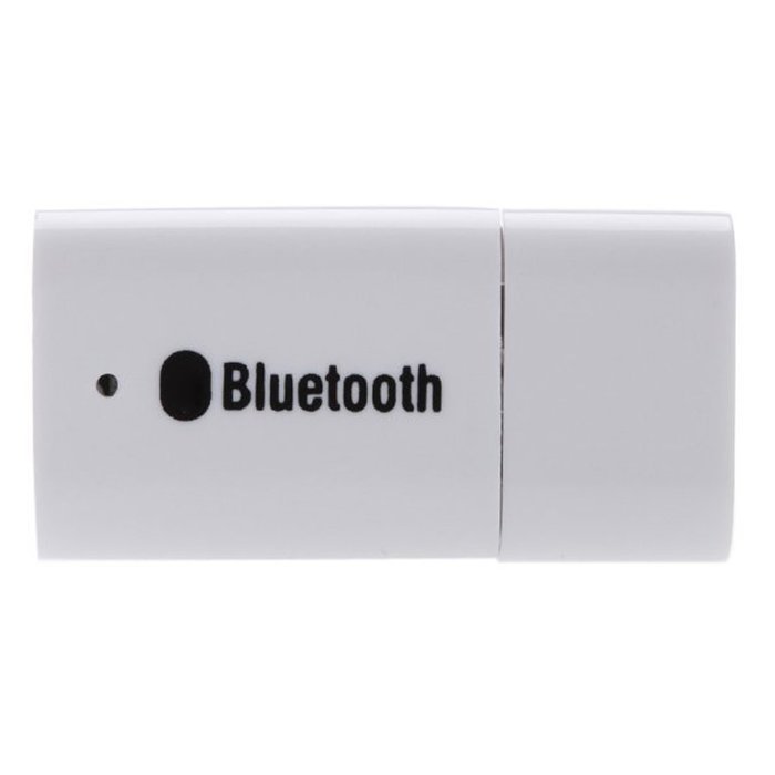 SODIAL(R) 3.5mm Stereo USB Bluetooth Wireless Audio Music Receiver Adapter White