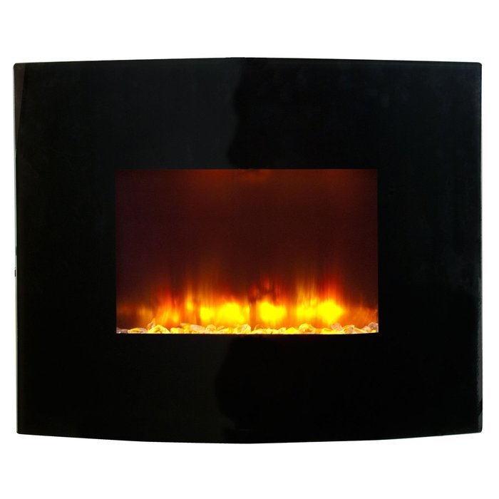 Estate Design Springfield 24-Inch Black Panoramic Glass Fireplace Heater