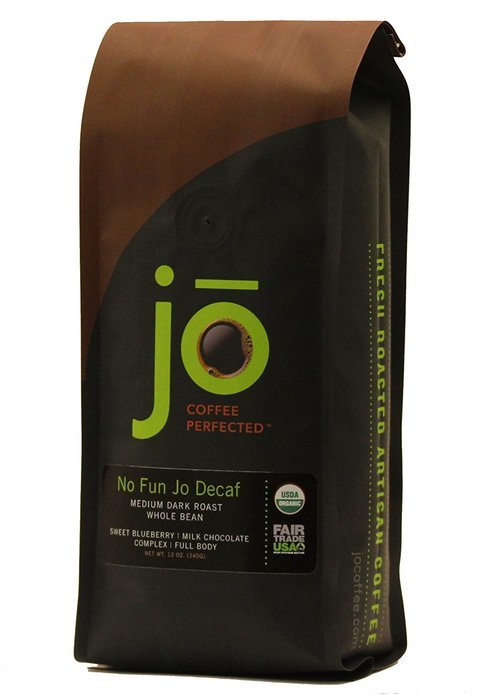 NO FUN JO DECAF: 12 oz, Organic Decaf Coffee, Swiss Water Process, Fair Trade Certified, Medium Dark Roast, Whole... N2