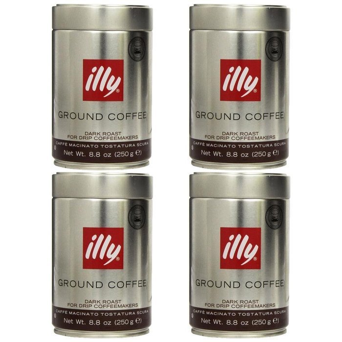 illy Caffe Scuro Drip Grind (Dark Roast, Brown Band), 8.8-Ounce Tins (Pack of 2) N10