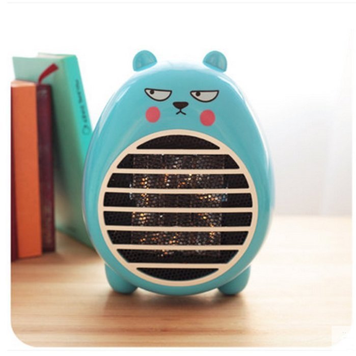 Safety Energy-saving Heater Mini Office Desktop Electric Fan Heater (blue)