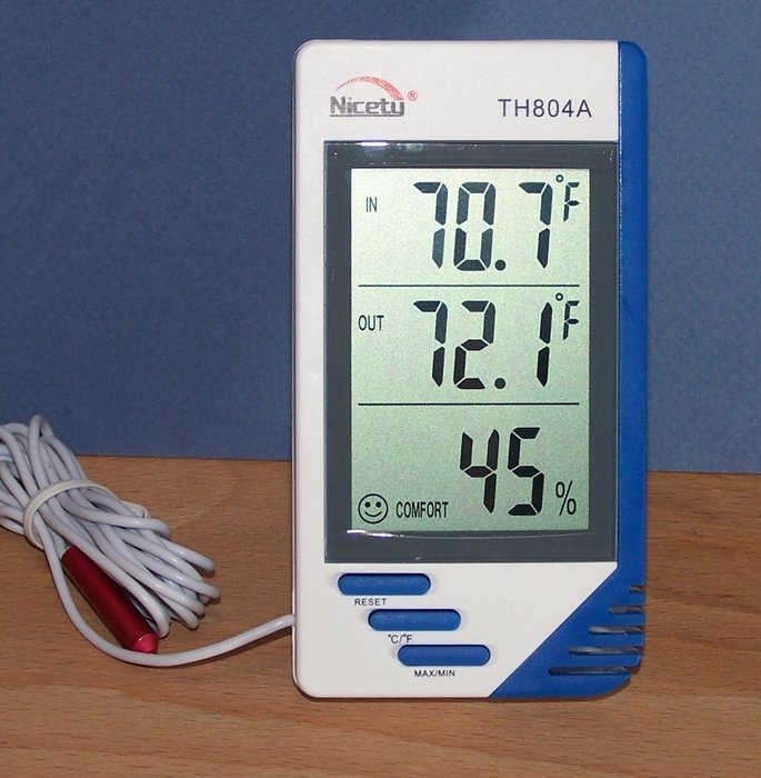 Indoor Outdoor Temperature Humidity Meter TH804A Hygrometer Gauge