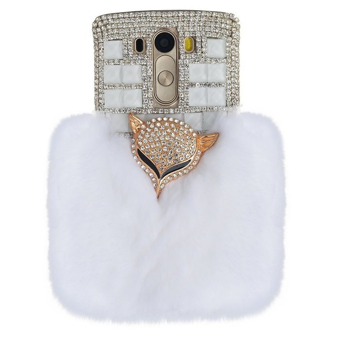 Spritech(TM) Bling Phone Case For LG G3 mini,3D Handmade Purple Crystal Silver Flower Pendant Accessary Design... N33