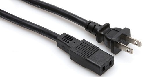 Hosa PWC-178 IEC C9 to NEMA 1-15P Power Cord, 8 feet