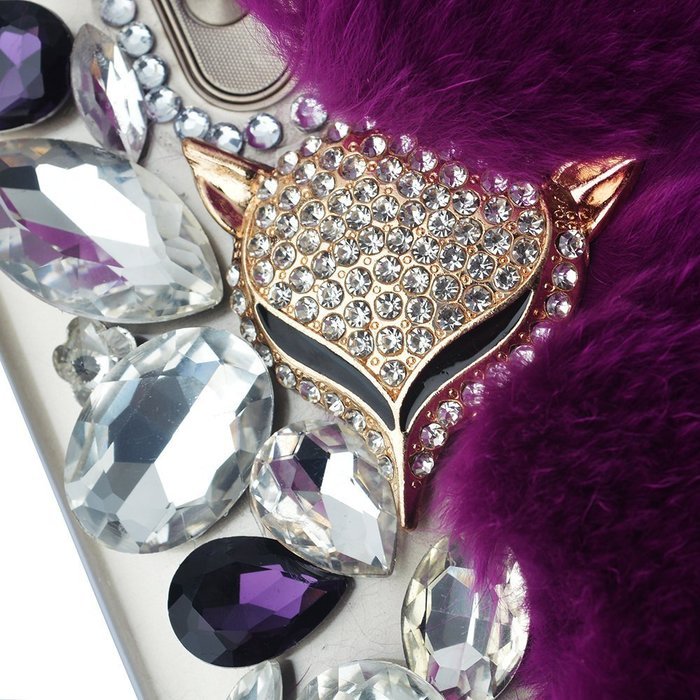 Spritech(TM) Bling Phone Case For LG G3 mini,3D Handmade Purple Crystal Silver Flower Pendant Accessary Design... N37