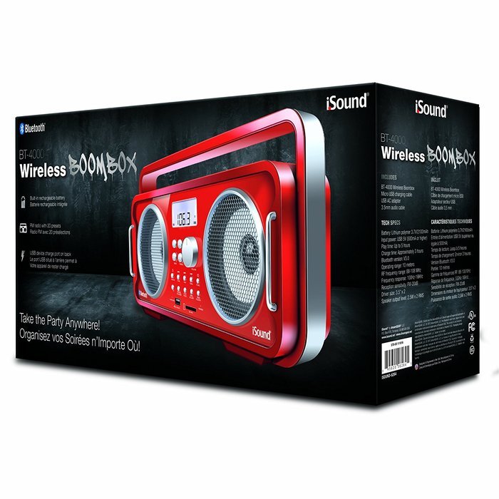 iSound BT-4000 Wireless Boombox (red) N3
