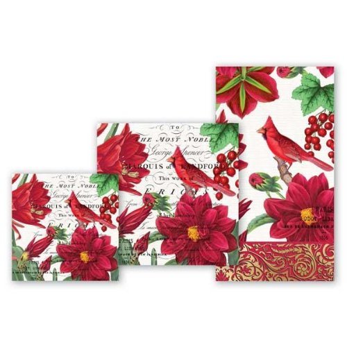 Michel Design Works Fleur De Noel White Hostess Napkin