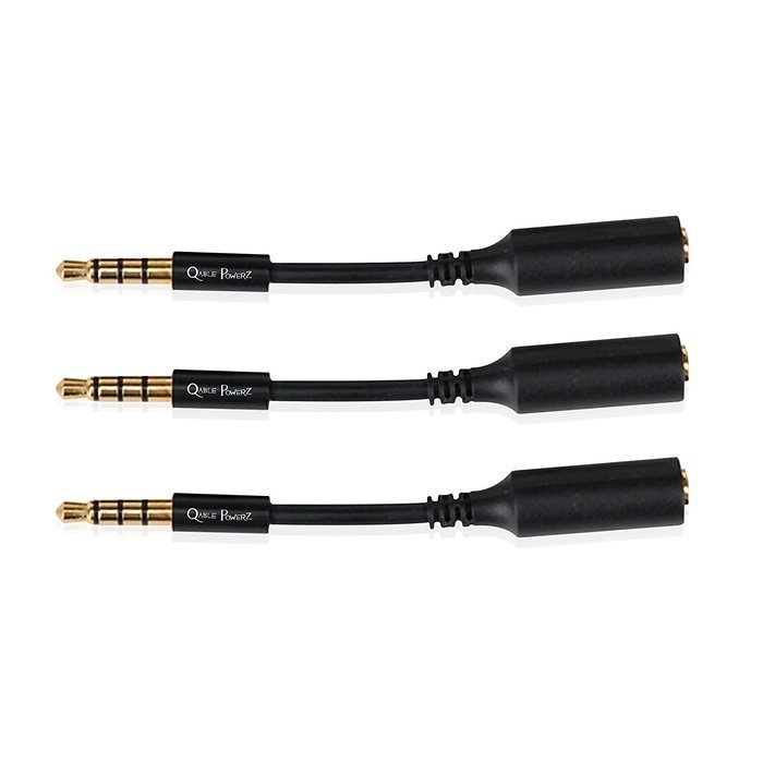 3x 3.5mm Male to 3.5mm Female Extension Cable Headset Audio Jack Extender Adapter for Battery Charger Case, iPhone...