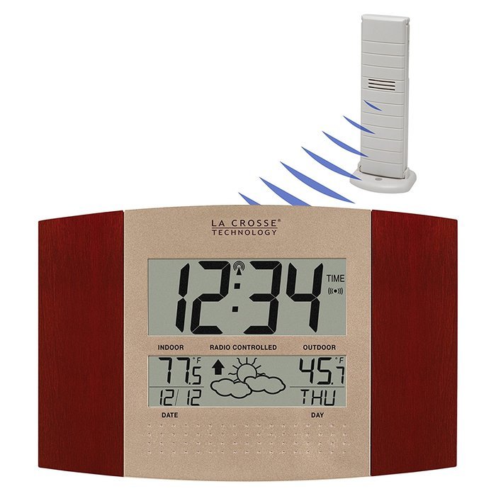 La Crosse Technology WS-8157U-CH-IT Atomic Clock with Outdoor Temperature and Weather Forecast