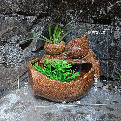 FEI&S Ceramic fountain water humidifier crafts water views furnished decoration Home Office ornaments ,24.52123CM...