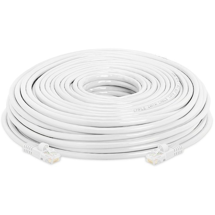 Cmple - RJ45 CAT5 CAT5E ETHERNET LAN NETWORK CABLE -75 FT White N10