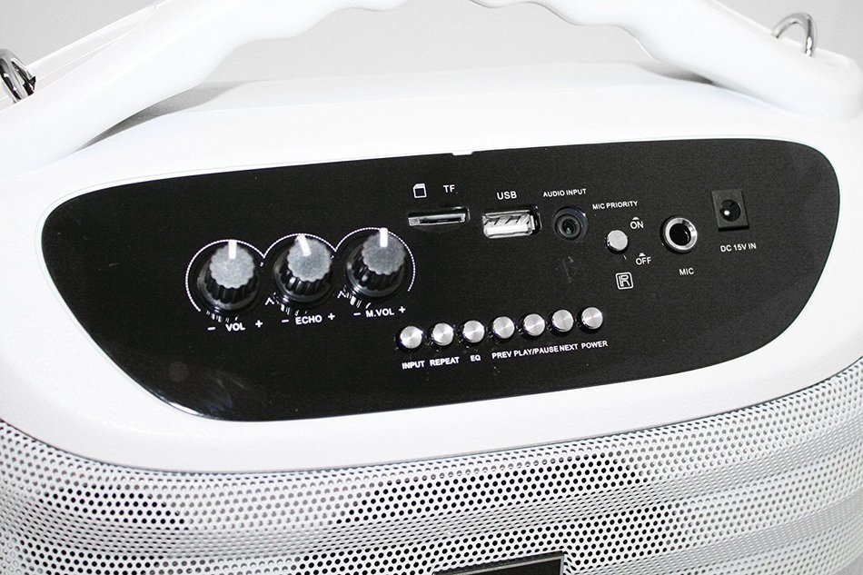 EMB PKX5BT - Color WHITE - 30W Portable Professional Rechargeable Boom Box Speaker Built-in BLUETOOTH/SD/MMC/USB... N2