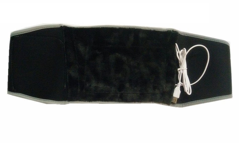 Portable Usb Heating Pad Waist Belt for Cold Weather Women Girls Tummy Belly Warmer (Black) N2