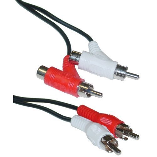 CableWholesale's RCA Audio Piggyback Cable, 2 RCA Male to 2 RCA Male + RCA Female Piggyback, 6 foot