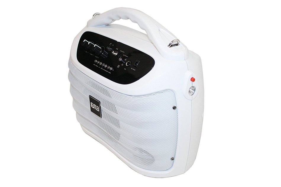 EMB PKX5BT - Color WHITE - 30W Portable Professional Rechargeable Boom Box Speaker Built-in BLUETOOTH/SD/MMC/USB... N3