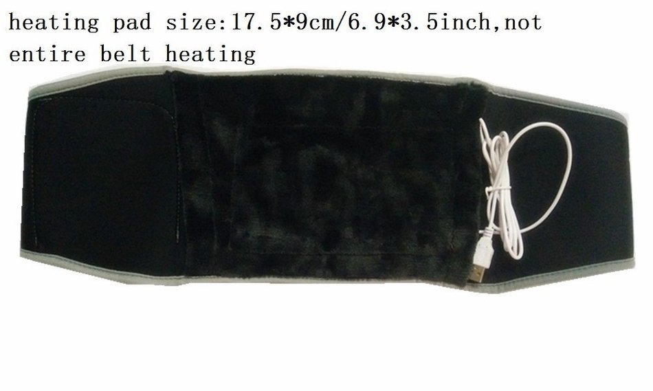 Portable Usb Heating Pad Waist Belt for Cold Weather Women Girls Tummy Belly Warmer (Black) N3