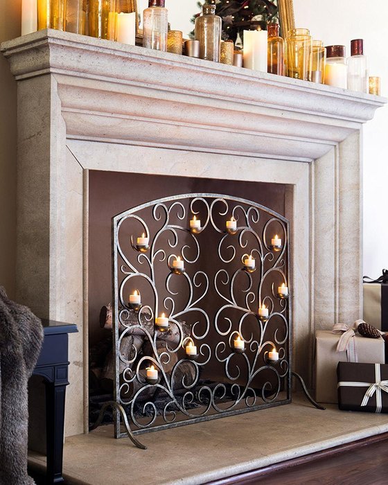 Balsam Hill Tea Light Fireplace Screen N4