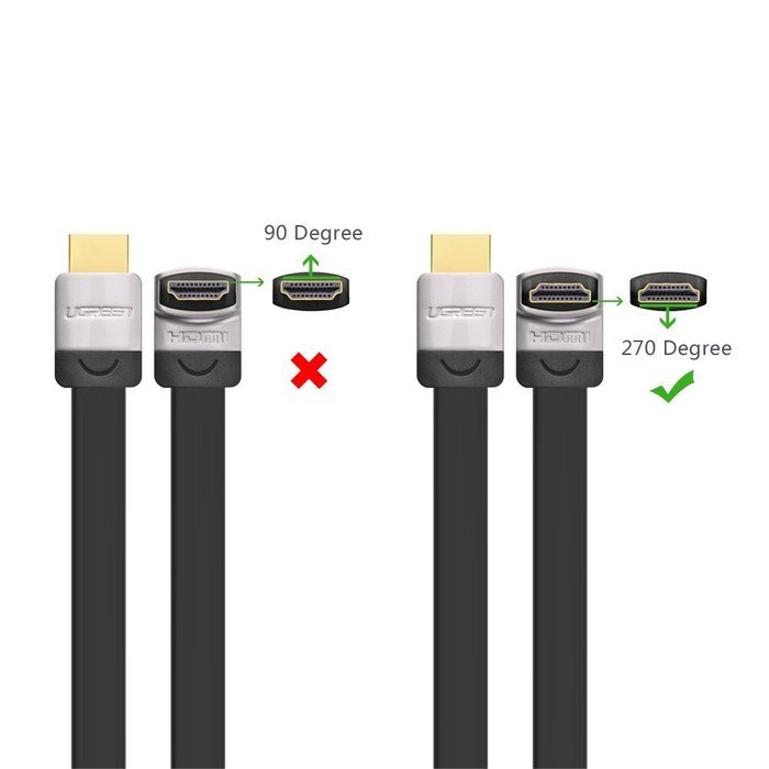 Ugreen Premium High Speed HDMI Cable with Ethernet Right Angle 270 Degree Up Supports 3D and Audio Return Compatible... N2