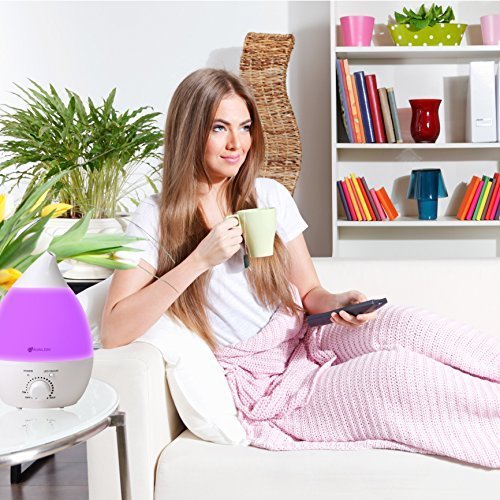 Avalon Ultrasonic Cool Mist Humidifier With Filter, Aroma Diffuser, 7 Bright Color LED Nightlights With Quiet...