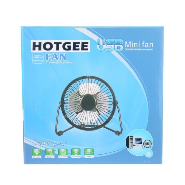 HOTGEE(TM) USB Mini Desk Cooler Fan Quietness Metal Computer Laptop PC Plug Charger Fans with Nail Dust Collector...