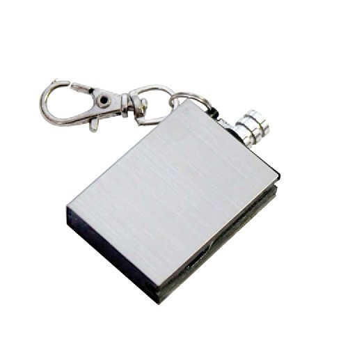 LUCKYAZ 2pcs Survival Emergency Camping Fire Starter Flint Match Stainless Steel Keychain Lighter for Camping... N4
