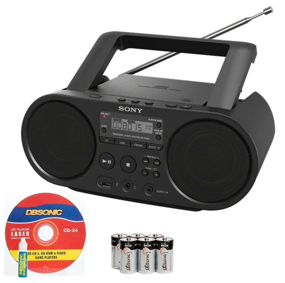Sony Portable Full Range Stereo Boombox Sound System with MP3 CD Player, AM/FM Radio, 30 Presets, USB Input, Headphone... N3