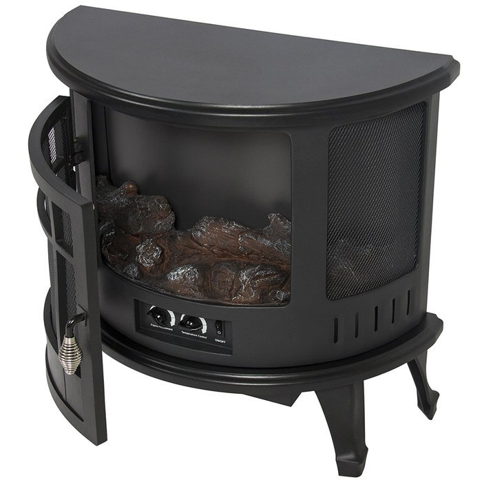Portable Electric Fireplace Stove Heater Realistic Flame Corner Unit Modern - P2 N3
