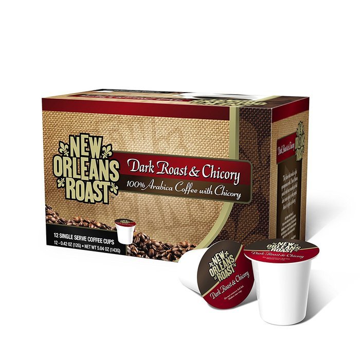 New Orleans Roast - Dark Roast & Chicory Single Cups, 12 Count