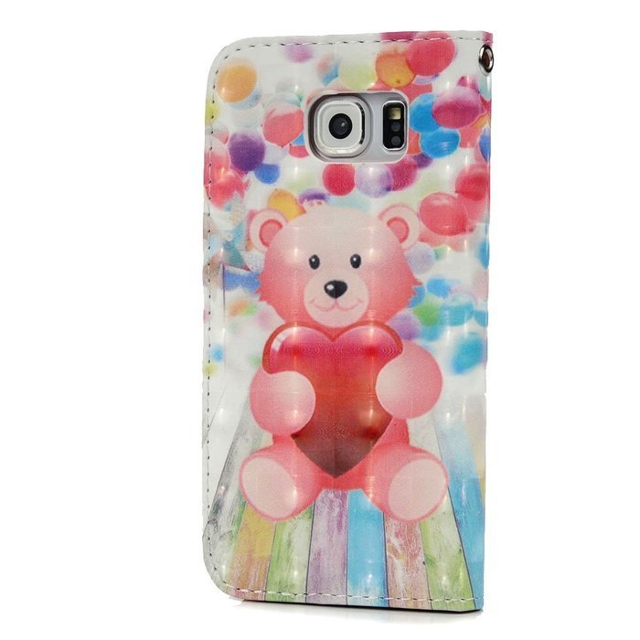 S6 Case,Samsung Galaxy S6 Case - Wallet 3D Effect Colorful Print Patterns Premuim PU Leather Soft TPU Inner Cover... N36