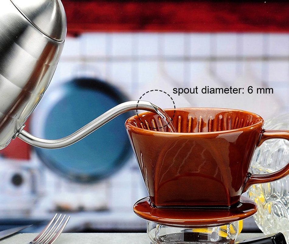 Joyoldelf Stainless Steel Coffee Drip Kettle| Elegant Shaped Coffee Pot| Pour Over Cafetiere with Gooseneck Spout... N4