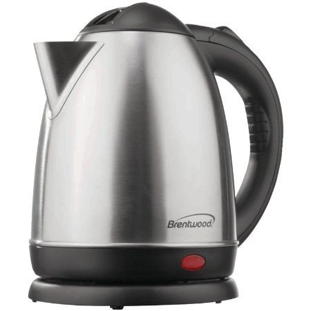 Electric Cordless Tea Kettle, 1.5-Liter, Brushed Stainless Steel by Brentwood