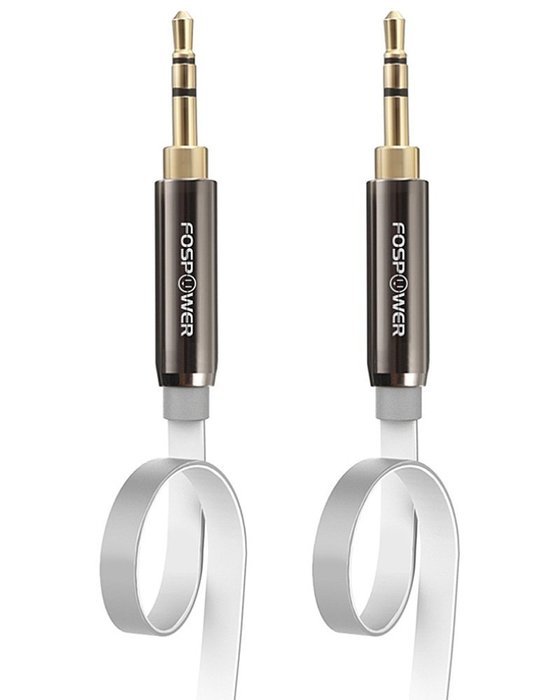FosPower [4ft] 3.5mm Male to 3.5mm Male [AUX] Stereo Audio Cable - 24K Gold Plated Flat Tangle-Free Auxiliary... N4