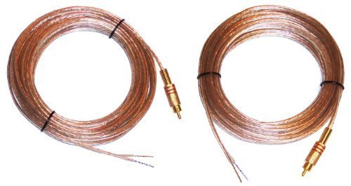 Microsound - 20 Feet 16 AWG Pair Speaker Wires with RCA Male Plugs on one end