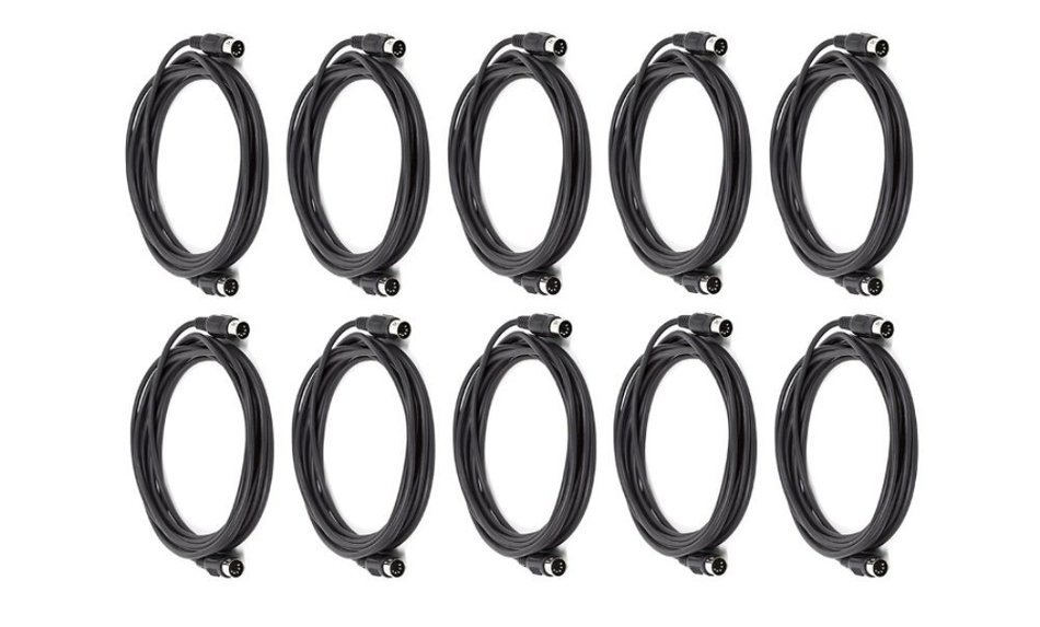 C&E 2 PCS, MIDI Cable with 5 Pin DIN Plugs, 10 Feet Black, CNE585437