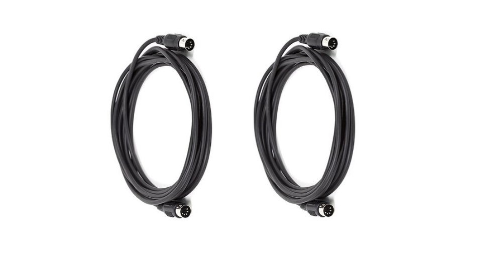 C&E 2 PCS, MIDI Cable with 5 Pin DIN Plugs, 10 Feet Black, CNE585437 N2