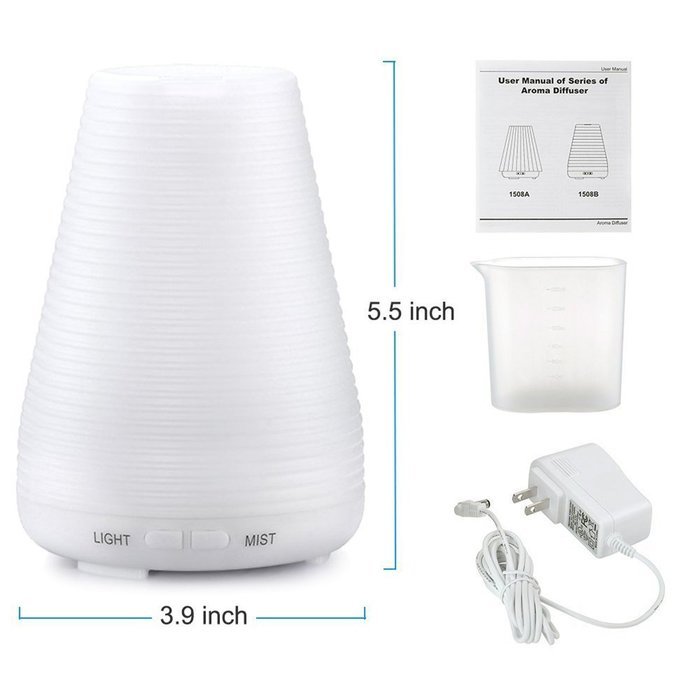 1508B 100ml Household Office Waterless Auto ShutOff Function Humidifier Ultrasonic Essential Oil Diffuser N3