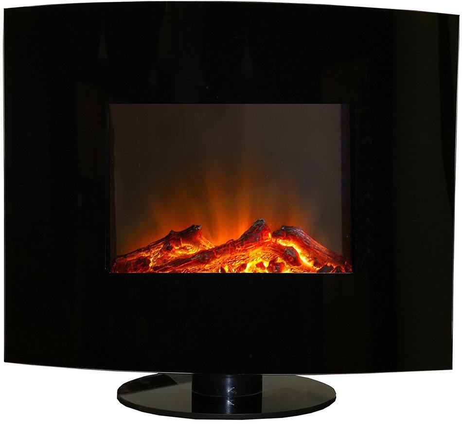 Estate Design Springfield 24-Inch Black Panoramic Glass Fireplace Heater N2