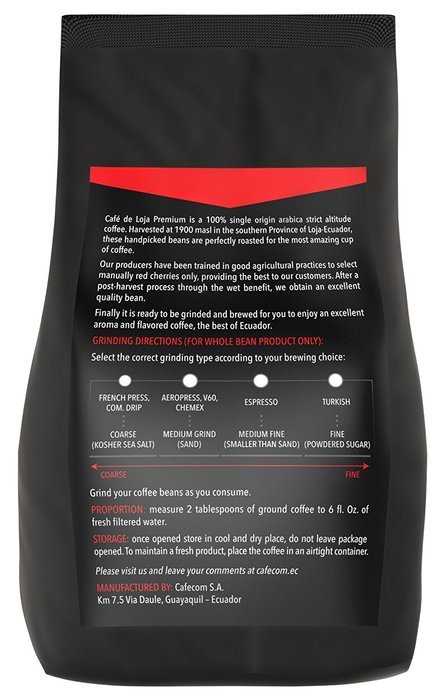 Medium / Dark Roast AWARD WINNER (2.2 lbs) Whole Bean Arabica Coffee -Caf&eacute; de Loja Premium&ndash; Roasted with Best... N7