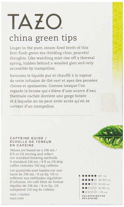 Tazo China Green Tips Filter Bag Tea, 24-Count Packages (Pack of 6)