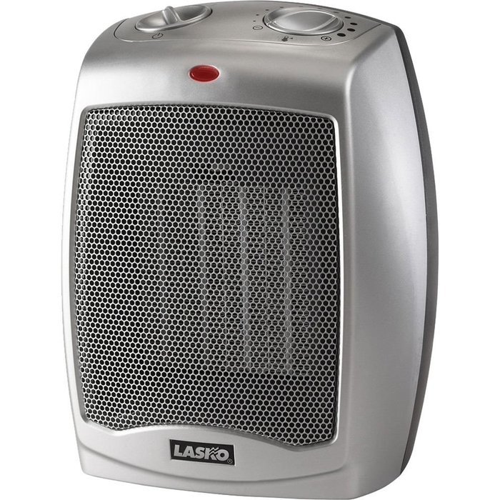 Commart Lasko Silver Ceramic Heater with Adjustable Thermostat Ships from USA